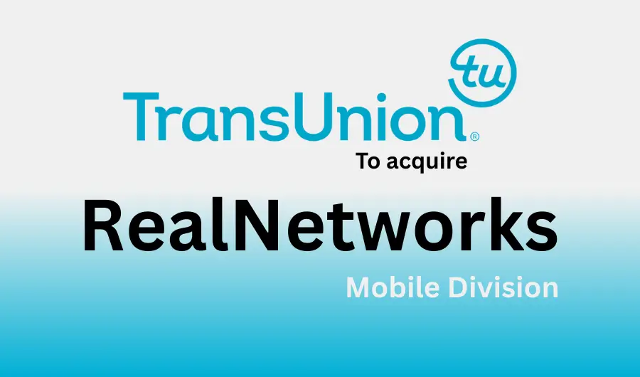 Announcement illustration of TransUnion's acquisition of RealNetworks mobile division
