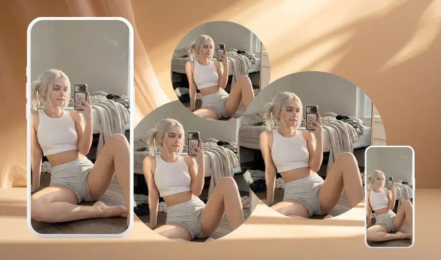 An edited AI generated image of a woman in her early 20s