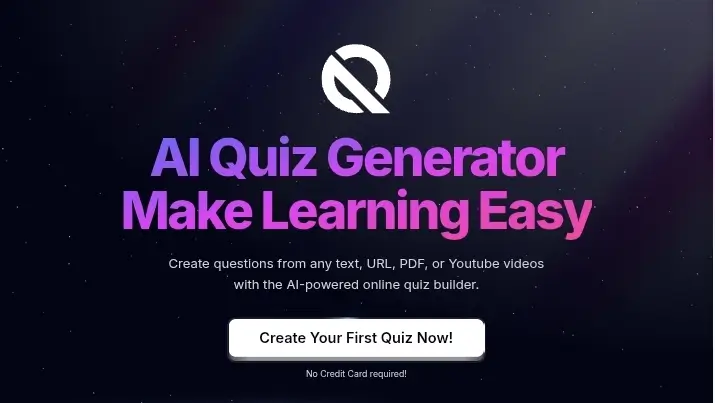 Website screenshot of quizrise.com