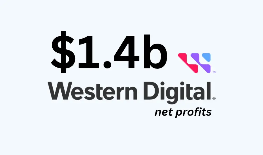 Illustration of Western Digital $1.4b revenue
