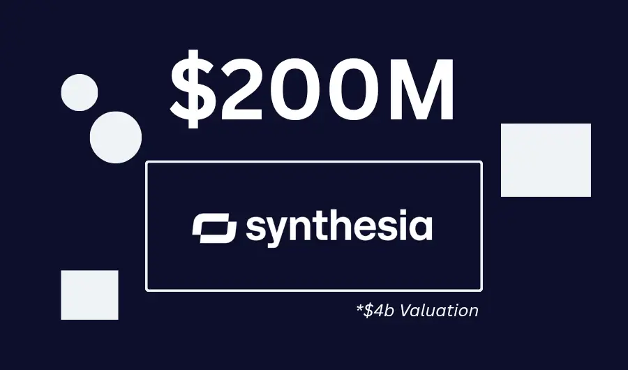 Illustration of Synthesia $200M funding round at $4 billion valuation