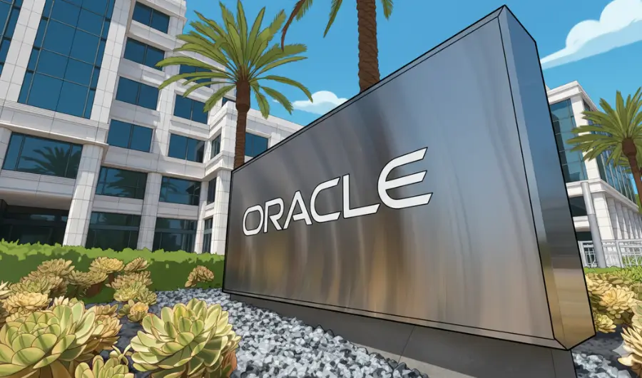 Oracle company illustration for $50b capital raise for AI